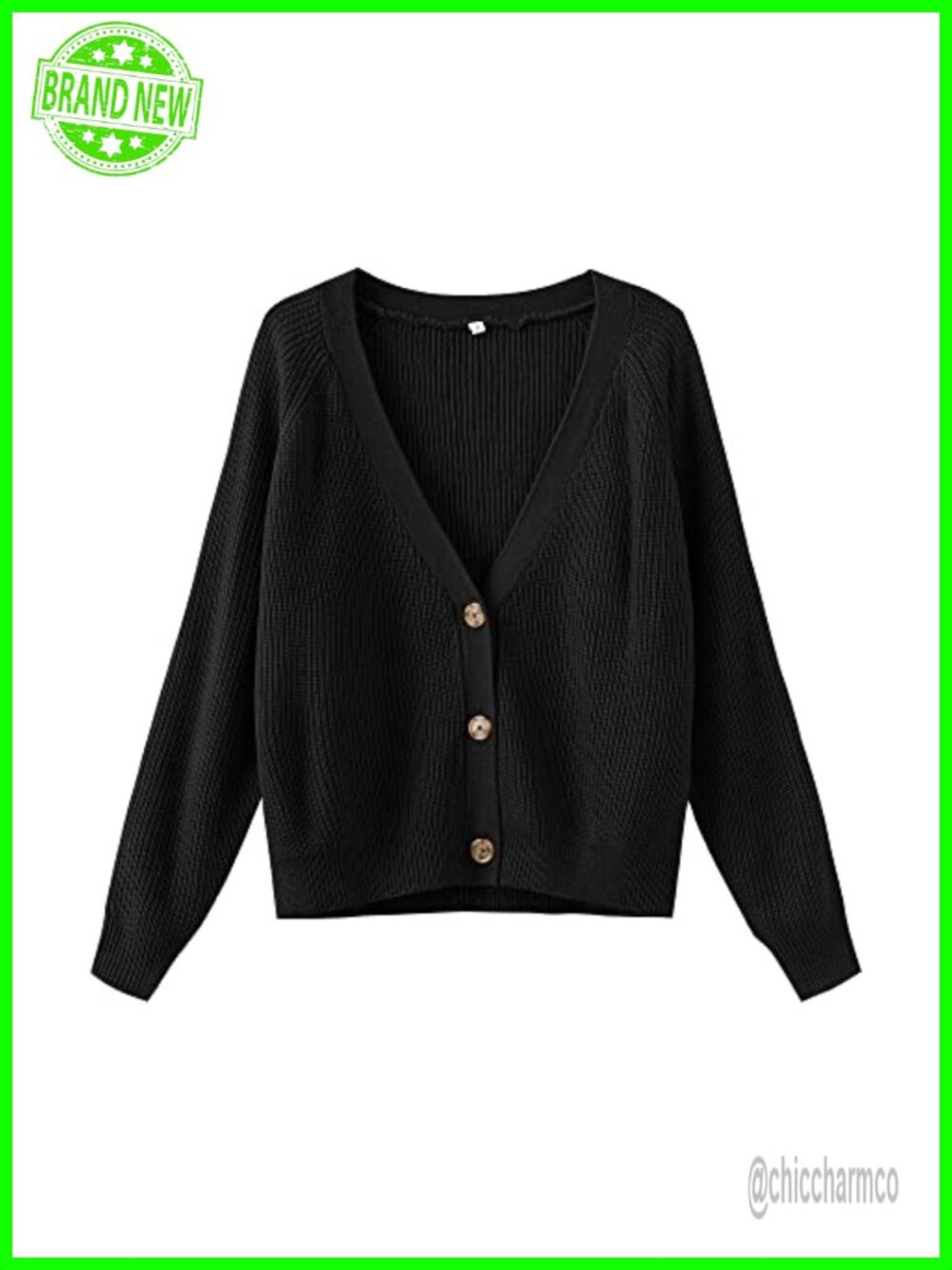 Cropped Cardigan Sweater Women's Lightweight Knit Button Front
